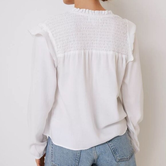 Cloth & Stone | Anthropologie Tencel Smocked Pullover Peasant Blouse | Medium - Picture 3 of 16